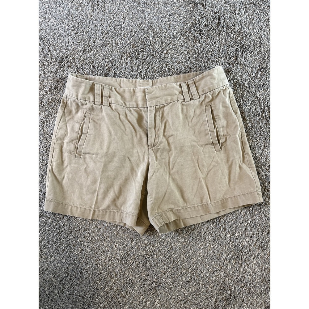 Ann Taylor LOFT Women's Shortie Shorts Tan Chino Cotton Preppy Size 6